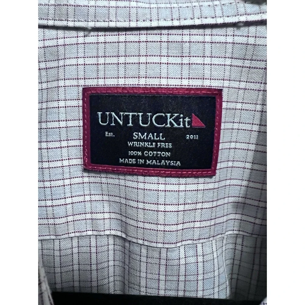 UNTUCKit Men's Blue Plaid Long Sleeve Button-Down Shirt Size S 100% Cotton